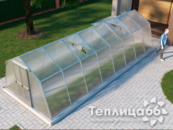 Теплица Мята под поликарбонат, ширина 3 метра (Калькулятор)