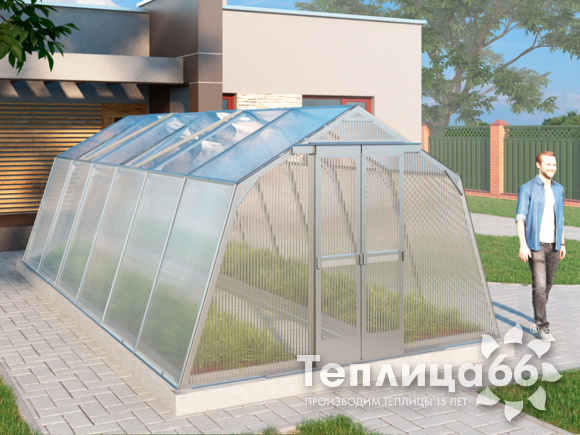 Теплица Мята под поликарбонат, ширина 3 метра (Калькулятор)