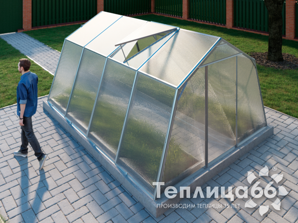 Теплица Мята под поликарбонат, ширина 3 метра (Калькулятор)