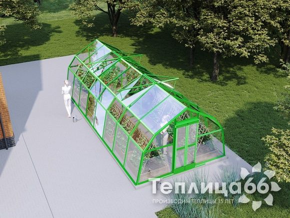 Теплица Рада Дунай под стекло, ширина 3,5 метра