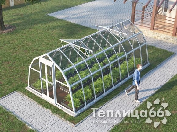 Теплица Рада Волга под стекло, 3х6 метров, белая