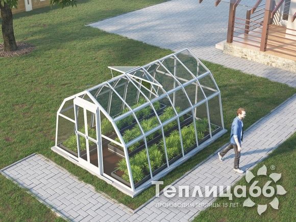 Теплица Рада Волга под стекло, 3х4 метра, белая