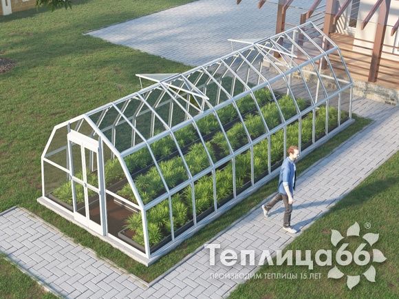 Теплица Рада Исеть под стекло 3х8 метров, белая