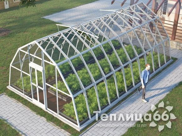 Теплица Рада Нил под стекло, 4,5х8 метров, белая