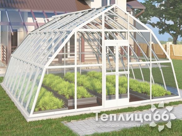 Теплица Рада Амазонка под стекло, 5х6 метров, белая