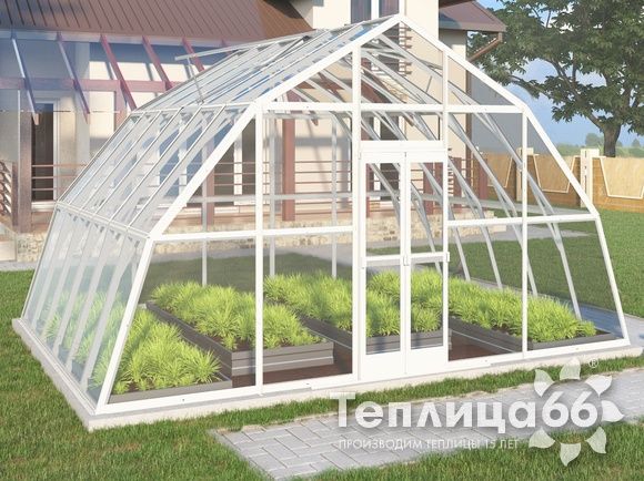 Теплица Рада Амазонка под стекло, 5х4 метра, белая
