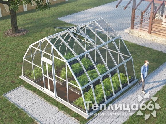 Теплица Рада Амазонка под стекло, 5х4 метра, белая