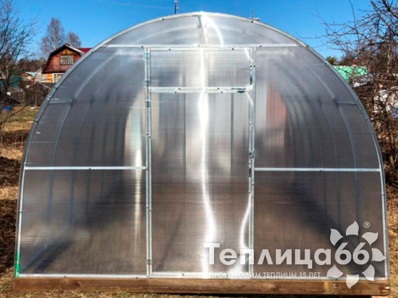 Теплица Рада Астра Стандарт, оцинкованный профиль 20х20, покрытие из поликарбоната, шириной 3 метра (шаг 0,65 м)